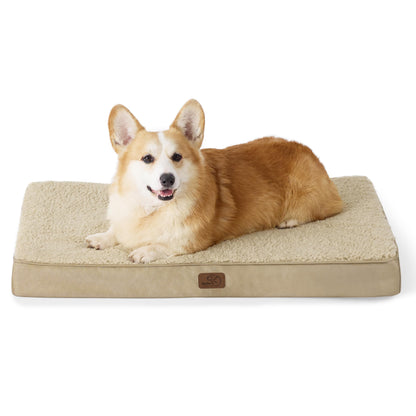 Bedsure Dog Bed for Large Dogs - Orthopedic Waterproof Puppy Beds with Removable Washable Cover, Egg Crate Foam Pet Mat, Suitable for Pet Up to 65 lbs