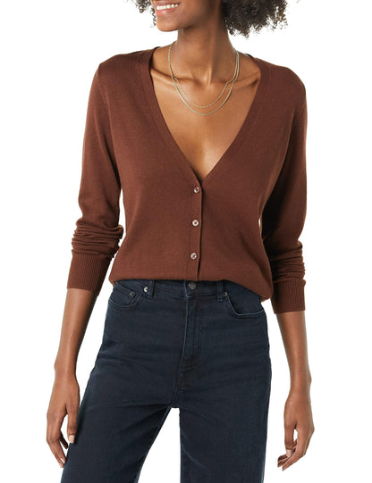Amazon Essentials Women's Lightweight V-Neck Cardigan Sweater (Available in Plus Size)