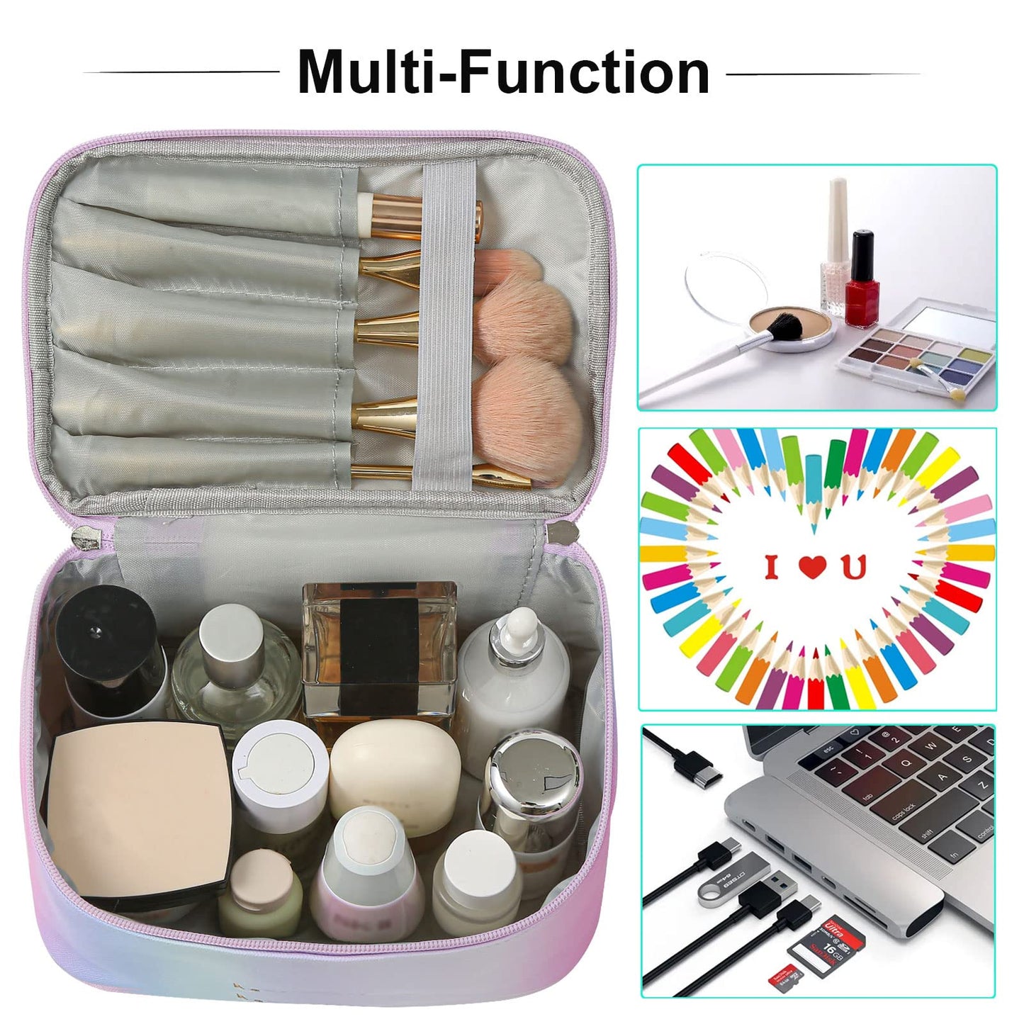 Meiyuuo Cute Makeup Bag Small Cosmetic Bags for Women Girls Gift for Teens Medium Pouch for Purse Essentials Toiletry Zip Pouch PU Waterproof Organizer Case (Cow Print)