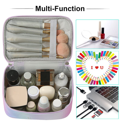 Meiyuuo Cute Makeup Bag Small Cosmetic Bags for Women Girls Gift for Teens Medium Pouch for Purse Essentials Toiletry Zip Pouch PU Waterproof Organizer Case (Cow Print)
