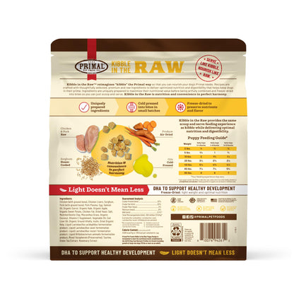 Primal Kibble in The Raw, Freeze Dried Dog Food, Puppy Recipe, Scoop & Serve, Made with Raw Protein, Whole Ingredient Nutrition, Crafted in The USA, Dry Dog Food 5.4 lb Bag