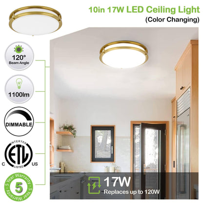 13 inch Flush Mount LED Ceiling Light Fixture, 2700K/3000K/3500K/4000K/5000K Adjustable Ceiling Lights, Oil Rubbed Bronze Saturn Dimmable Lighting for Hallway Bathroom Kitchen or Stairwell, ETL Listed