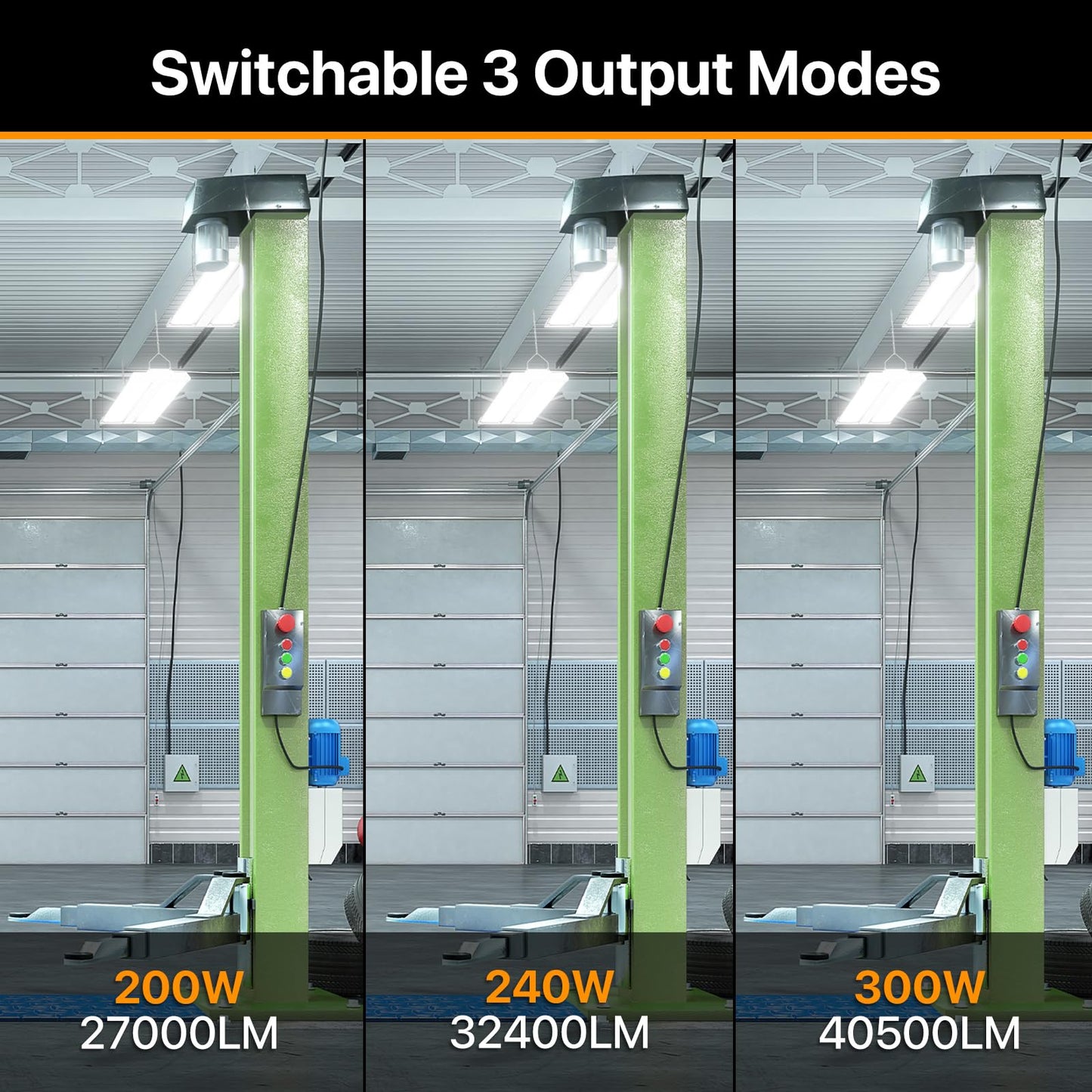 High Bay Led Shop Lights 150W 2Pack 4000K/5000K Switchable Linear High Bay Light Directional 0-10V Dimmable 100-277V Hardwire 135LM/W Commercial Lighting for Warehouse, Workshop, Supermarket