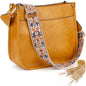 HKCLUF Crossbody Bags for Women Trendy Vegan Leather Hobo Handbags With 2PCS Adjustable Guitar Strap Shoulder Bucket Bags