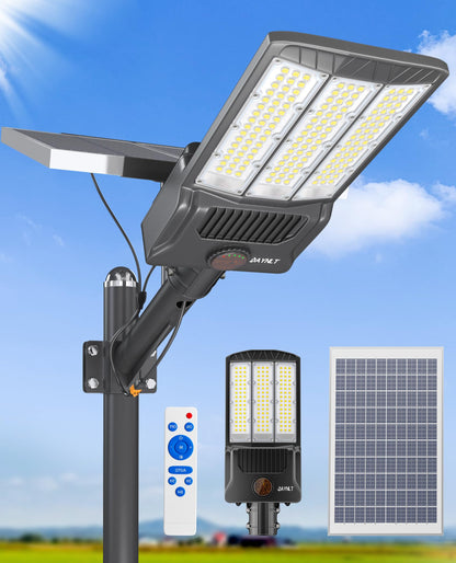 JAYNLT Y-12000W Solar Street Lights Outdoor,6500K High Lumen Solar Parking Lot Lights Commercial, Large Split Type Solar Flood Lights with Remote Control,Solar Security Lights for Yard,Driveway