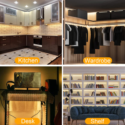 Maylit Under Cabinet Lights Plug in, 3 Pcs 12 Inch Ultra Thin Under Cabinet Lighting, Super Bright Daylight White Under Counter Lights for Kitchen, Dimmable Light for Cabinet, Counter, Workbench, Desk