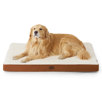 Bedsure Dog Bed for Large Dogs - Orthopedic Waterproof Puppy Beds with Removable Washable Cover, Egg Crate Foam Pet Mat, Suitable for Pet Up to 65 lbs