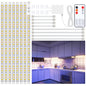 LAFULIT Under Cabinet Lighting Kit - 8 PCS, 2700K Warm White Flexible LED Strip Lights with Remote and Power Adapter for Kitchen Cabinets, Shelf, Desk, Counter - 13ft