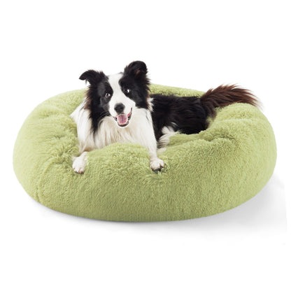 Bedsure Calming Cat Beds for Indoor Cats - Small Cat Bed Washable 20 inches, Anti-Slip Round Fluffy Plush Faux Fur Pet Bed, Fits up to 15 lbs Pets, Camel