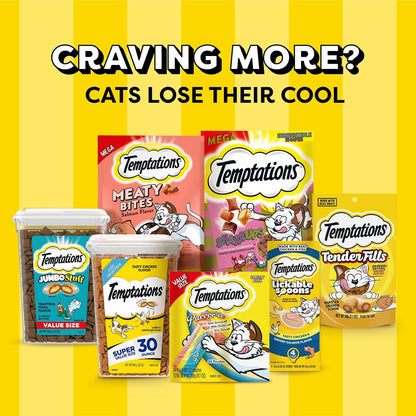 Temptations Creamy Puree with Beef Liver, Salmon, Chicken, and Tuna Squeezable Lickable Wet Cat Treat Variety Pack, 0.42 oz. Tubes, Pack of 48
