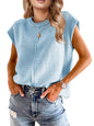 Womens Cap Sleeve Tops 2025 Trendy Tank Top Loose Knit Sweater Vests Cute Shirts Outfits Spring Fall Summer Tops