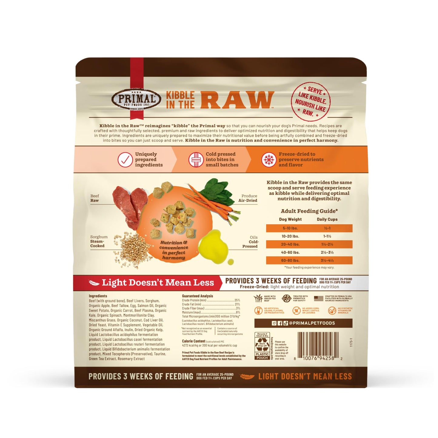 Primal Kibble in The Raw, Freeze Dried Dog Food, Puppy Recipe, Scoop & Serve, Made with Raw Protein, Whole Ingredient Nutrition, Crafted in The USA, Dry Dog Food 5.4 lb Bag