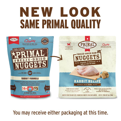 Primal Freeze Dried Raw Cat Food Nuggets Venison, Complete & Balanced Meal or Topper, Premium, Healthy, Grain Free, High Protein Raw Cat Food with Probiotics (14 oz)