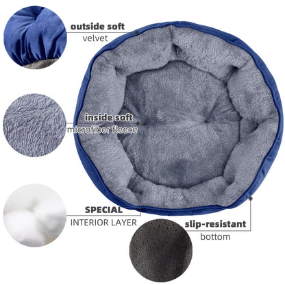 Asvin Small Dog Bed for Small Dogs, Cat Beds for Indoor Cats, Pet Bed for Puppy and Kitty, Extra Soft & Machine Washable with Anti-Slip & Water-Resistant Oxford Bottom, Grey, 20 inches
