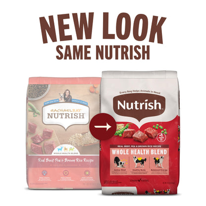 Nutrish Real Beef, Pea & Brown Rice Recipe Whole Health Blend Dry Dog Food, 40 lb. Bag, Packaging May Vary (Rachael Ray)
