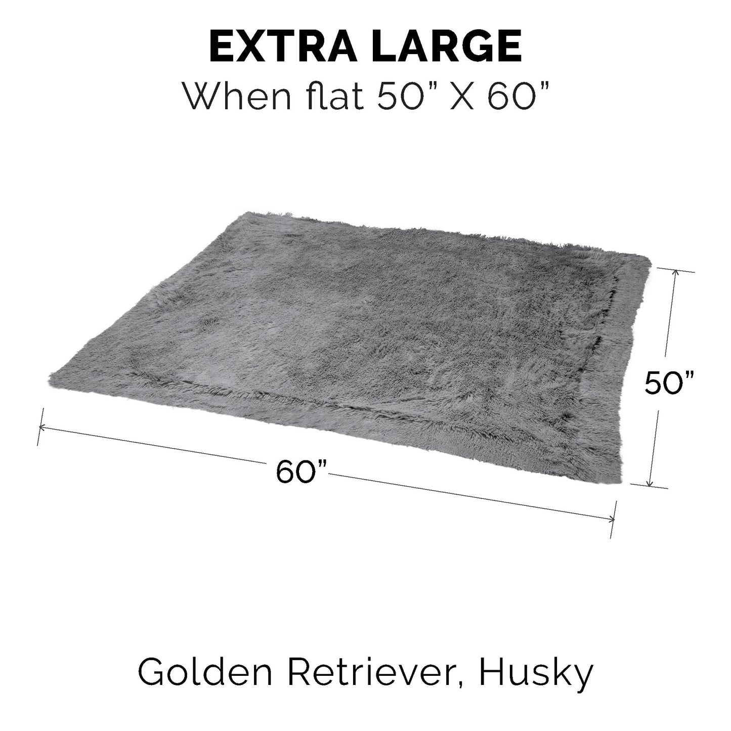 Furhaven - Manta impermeable y lavable para perros y gatos de interior, hecha en piel sintética de pelo largo sintético y terciopelo en color madera, XL, gris niebla