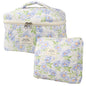 Cute Makeup Bag for Women(2 Pcs), Travel Cosmetic Bags, Quilted Coquette Aesthetic Floral Toiletry Organizer Bag (NavyBlue Flower)