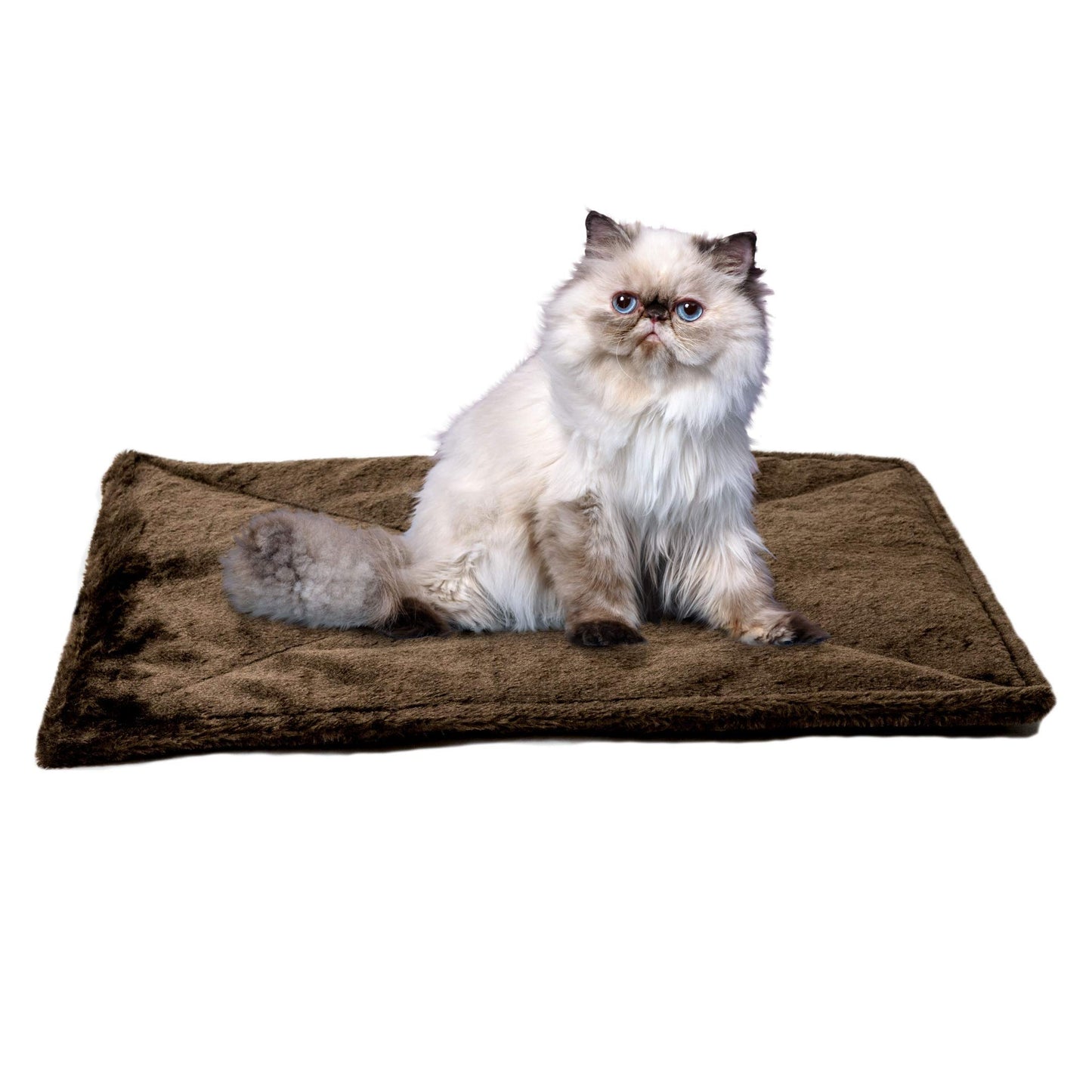 Furhaven ThermaNAP Self-Warming Cat Bed for Indoor Cats & Small Dogs, Washable & Reflects Body Heat - Quilted Faux Fur Reflective Bed Mat - Gray, Small