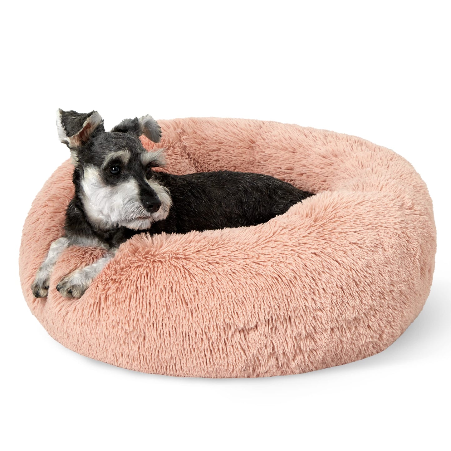 Bedsure Calming Cat Beds for Indoor Cats - Small Cat Bed Washable 20 inches, Anti-Slip Round Fluffy Plush Faux Fur Pet Bed, Fits up to 15 lbs Pets, Camel