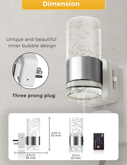 Night Lights Plug into Wall, Soft Light LED Night Light with Adjustable Brightness, Plug in Night Light with Auto Light Sensor, Wall Sconce-Style Design Night Light for Bathroom,Hallway, 2 Pack