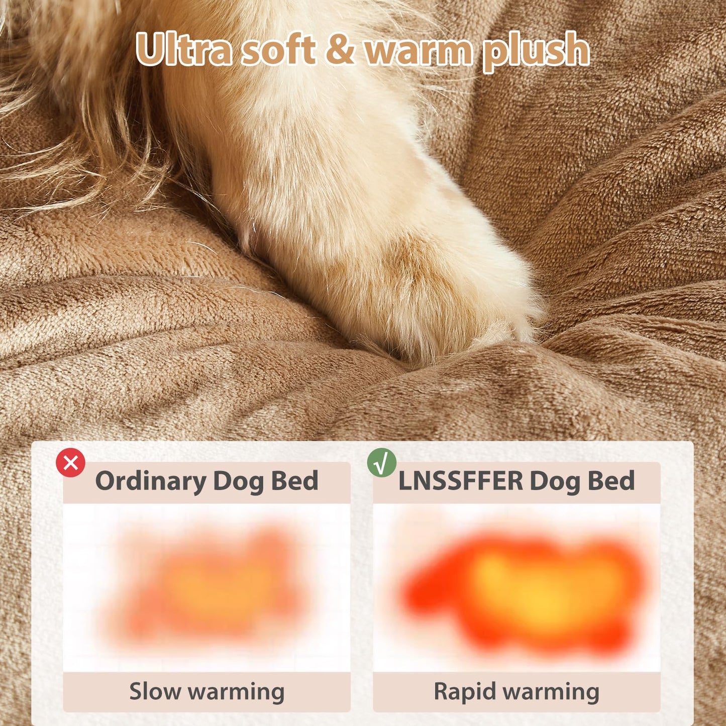 BFPETHOME Dog Beds for Large Dogs, Orthopedic Dog Bed for Medium Large Dogs,Big Waterproof Couch Dog Pet Bed with Removable Washable Cover