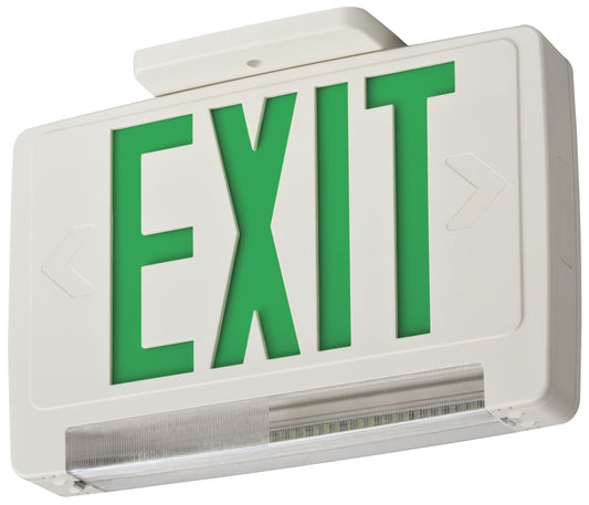 Lithonia Lighting ECBG LED M6 LED Exit and Emergency Light Bar Combo Fixture with Back Up Battery, Green Letters