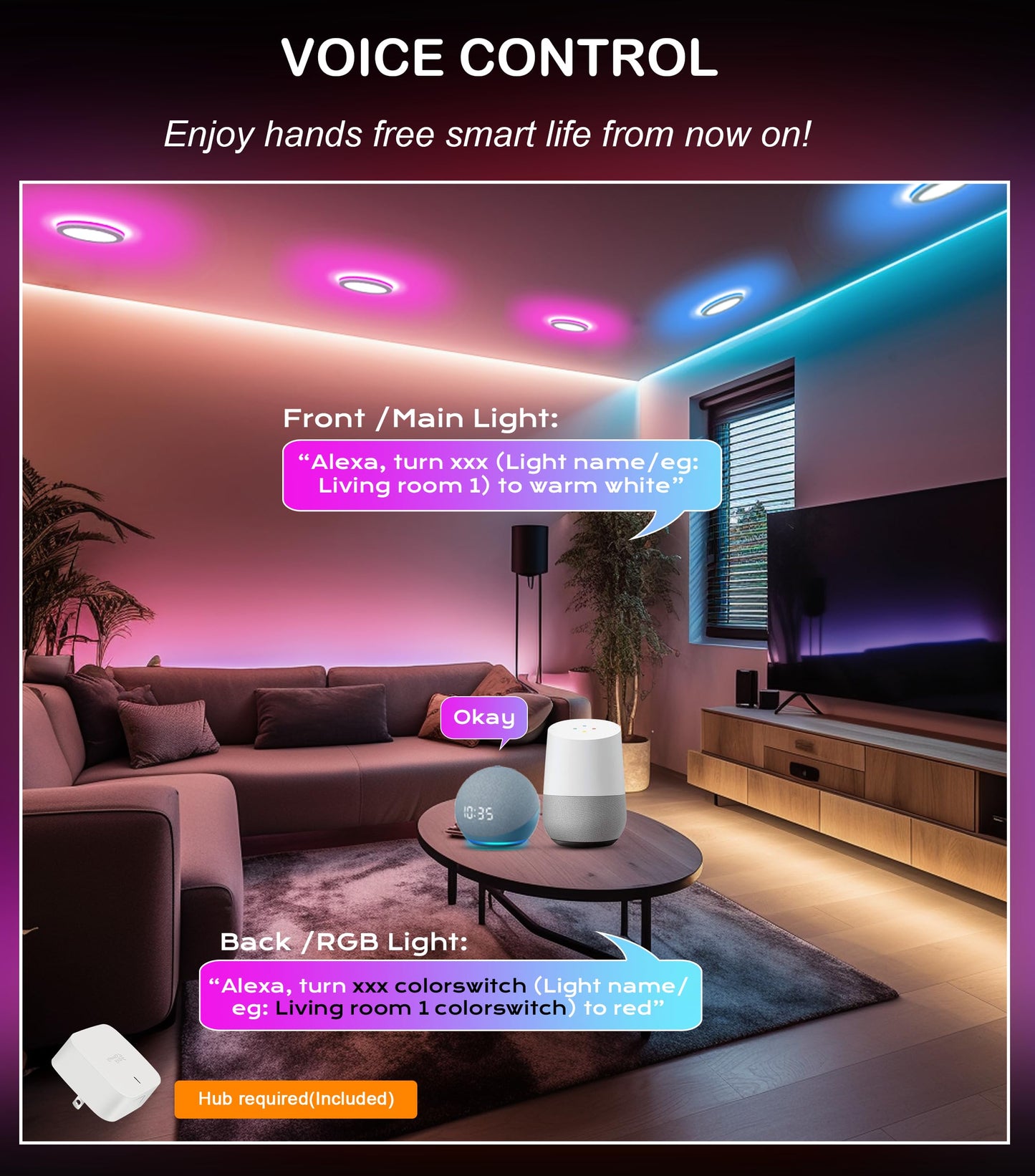 [6 Pack] CLOUDY BAY 4inch Smart WiFi LED Recessed Lights,RGBCW Color Changing Recessed Lighting,Compatible with Alexa and Google Home Assistant,10W 2700K-6500K,CRI90+ Wet Location,White Finish