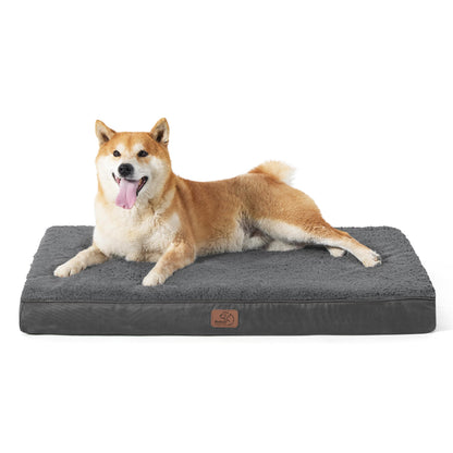 Bedsure Dog Bed for Large Dogs - Orthopedic Waterproof Puppy Beds with Removable Washable Cover, Egg Crate Foam Pet Mat, Suitable for Pet Up to 65 lbs