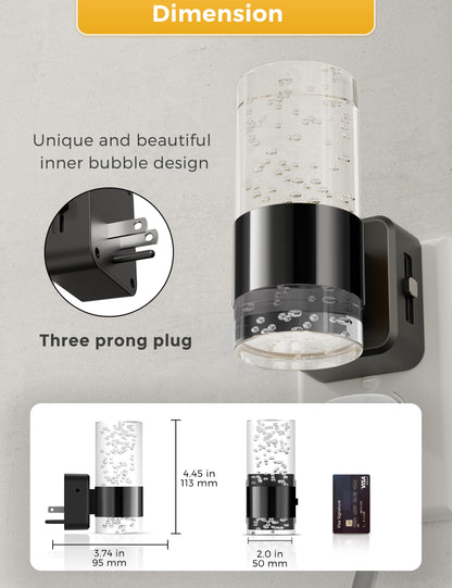 Night Lights Plug into Wall, Soft Light LED Night Light with Adjustable Brightness, Plug in Night Light with Auto Light Sensor, Wall Sconce-Style Design Night Light for Bathroom,Hallway, 2 Pack