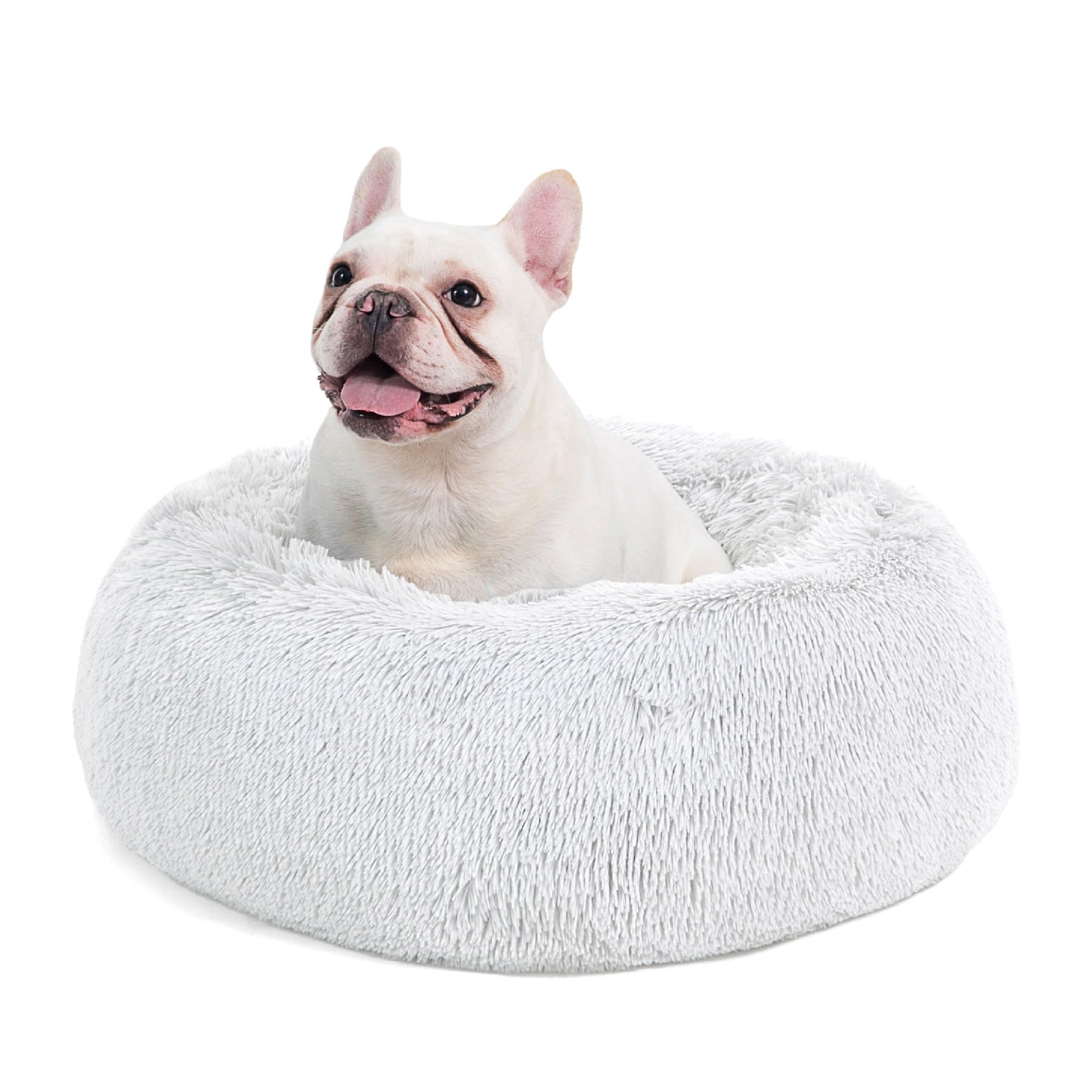 Bedsure Calming Cat Beds for Indoor Cats - Small Cat Bed Washable 20 inches, Anti-Slip Round Fluffy Plush Faux Fur Pet Bed, Fits up to 15 lbs Pets, Camel