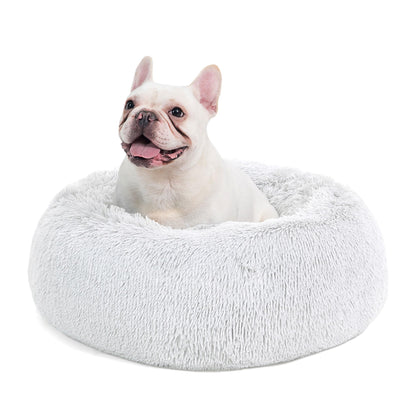 Bedsure Calming Cat Beds for Indoor Cats - Small Cat Bed Washable 20 inches, Anti-Slip Round Fluffy Plush Faux Fur Pet Bed, Fits up to 15 lbs Pets, Camel