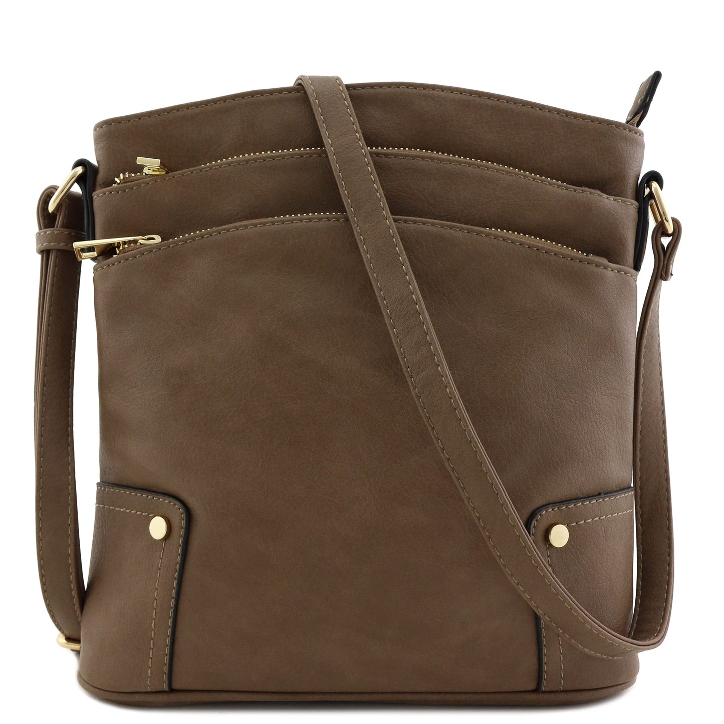 ALYSSA Triple Zip Pocket Large Crossbody Bag