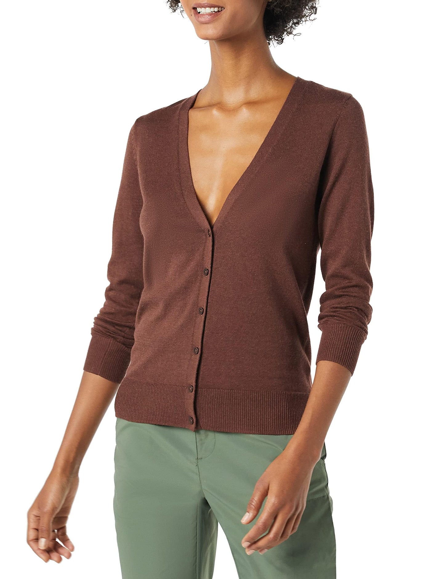 Amazon Essentials Women's Lightweight V-Neck Cardigan Sweater (Available in Plus Size)