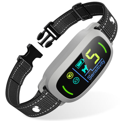 Dog Bark Collar for Large Medium Small Dogs, Rechargeable Smart Bark Collar, Anti Barking Training Collar with 5 Adjustable Sensitivity Beep Vibration (Black)