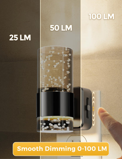 Night Lights Plug into Wall, Soft Light LED Night Light with Adjustable Brightness, Plug in Night Light with Auto Light Sensor, Wall Sconce-Style Design Night Light for Bathroom,Hallway, 2 Pack