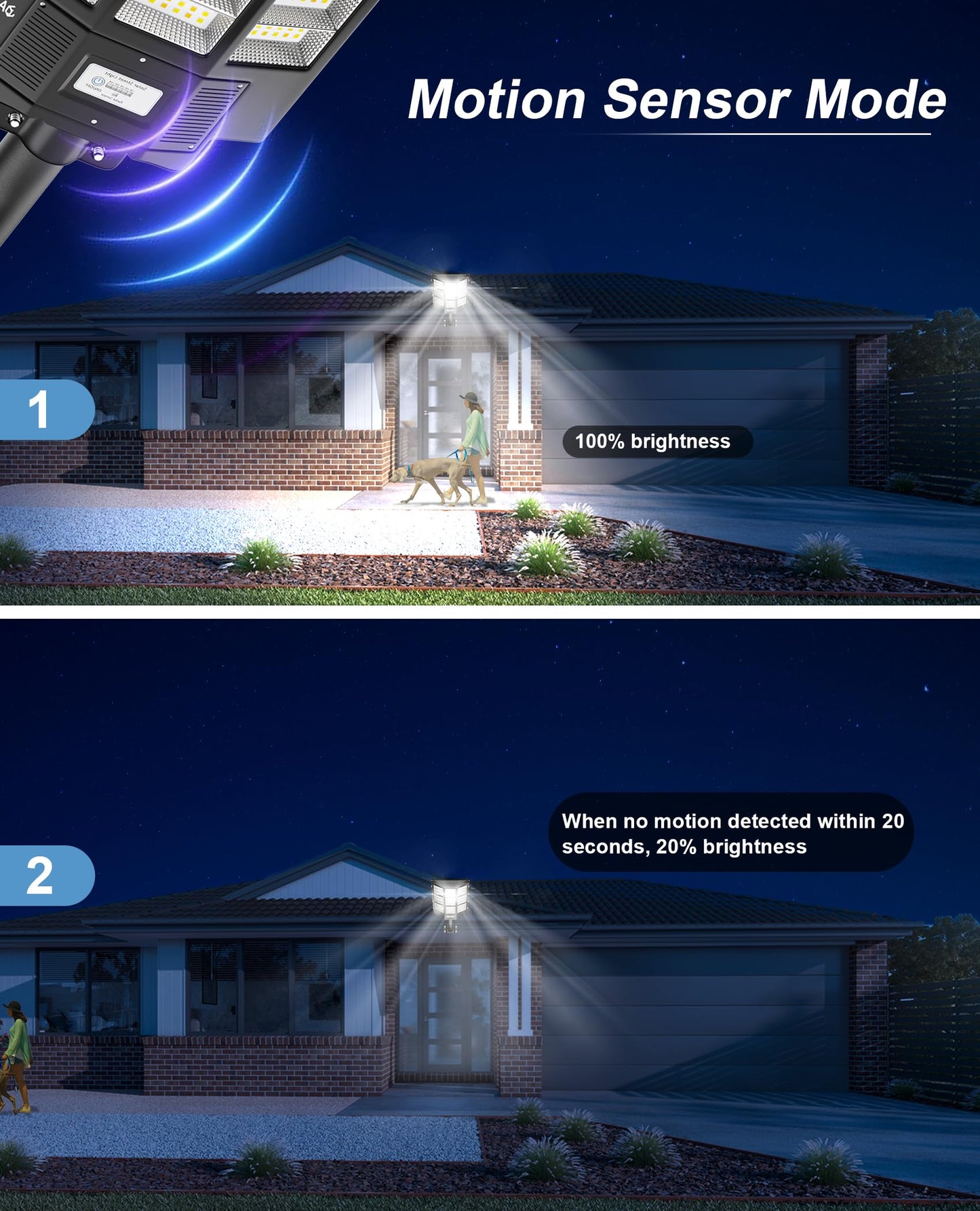 JAYNLT Y-7200W Solar Street Lights Outdoor,680000LM 6500K High Lumen Solar Parking Lot Lights Commercial, Dusk to Dawn Solar Security Flood Lights with Motion Sensor for Parking Lot,Garage,Stadium