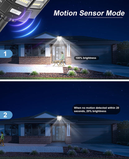 JAYNLT Y-7200W Solar Street Lights Outdoor,680000LM 6500K High Lumen Solar Parking Lot Lights Commercial, Dusk to Dawn Solar Security Flood Lights with Motion Sensor for Parking Lot,Garage,Stadium