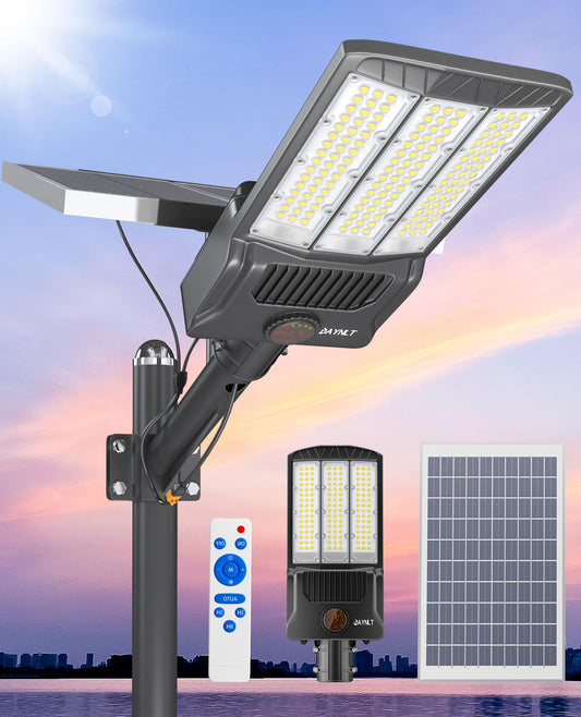 JAYNLT Y-12000W Solar Street Lights Outdoor,6500K High Lumen Solar Parking Lot Lights Commercial, Large Split Type Solar Flood Lights with Remote Control,Solar Security Lights for Yard,Driveway