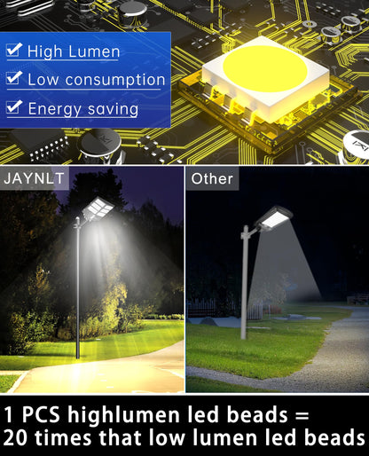 JAYNLT Y-7200W Solar Street Lights Outdoor,680000LM 6500K High Lumen Solar Parking Lot Lights Commercial, Dusk to Dawn Solar Security Flood Lights with Motion Sensor for Parking Lot,Garage,Stadium