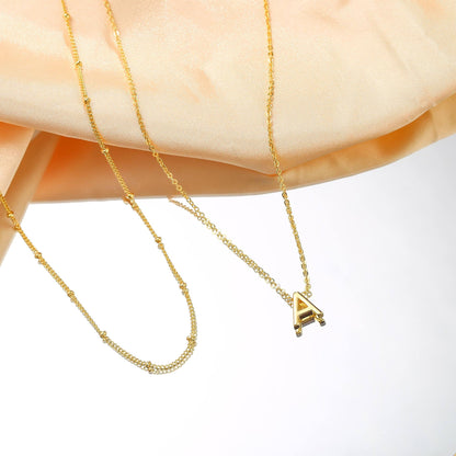 IEFWELL Dainty Initial Necklaces for Women Girls - 14K Gold White Gold Plated Letter A-Z Necklace Simple Choker Chain Necklaces, Layered Gold Jewelry for Women Teen Girls Gifts