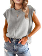 Womens Cap Sleeve Tops 2025 Trendy Tank Top Loose Knit Sweater Vests Cute Shirts Outfits Spring Fall Summer Tops