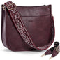 HKCLUF Crossbody Bags for Women Trendy Vegan Leather Hobo Handbags With 2PCS Adjustable Guitar Strap Shoulder Bucket Bags