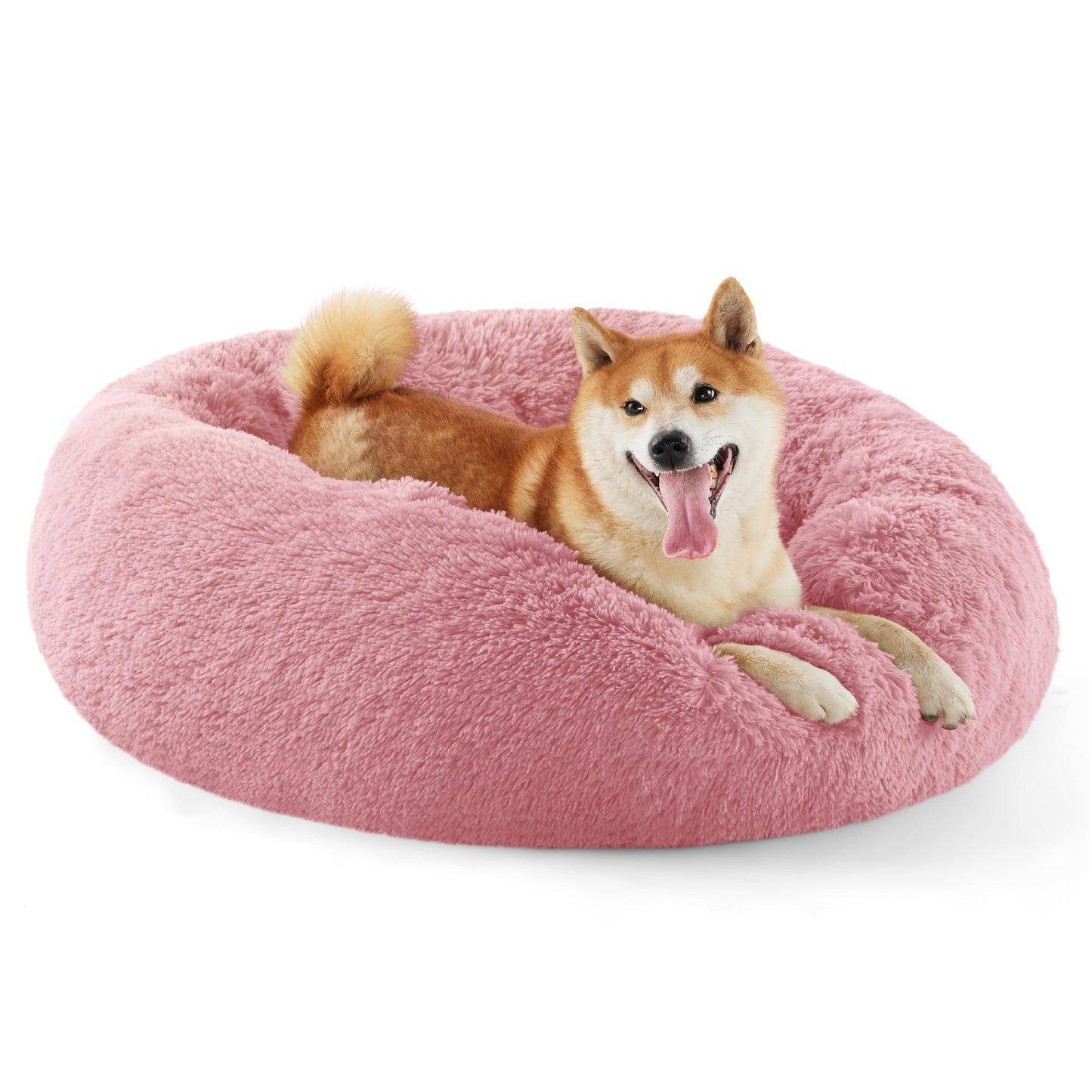 Bedsure Calming Cat Beds for Indoor Cats - Small Cat Bed Washable 20 inches, Anti-Slip Round Fluffy Plush Faux Fur Pet Bed, Fits up to 15 lbs Pets, Camel