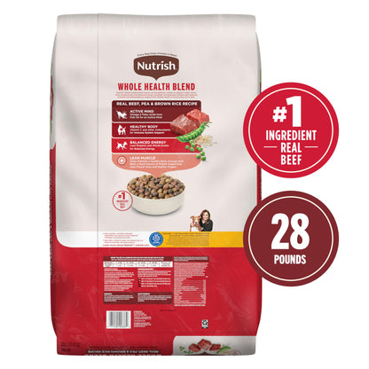 Nutrish Real Beef, Pea & Brown Rice Recipe Whole Health Blend Dry Dog Food, 40 lb. Bag, Packaging May Vary (Rachael Ray)