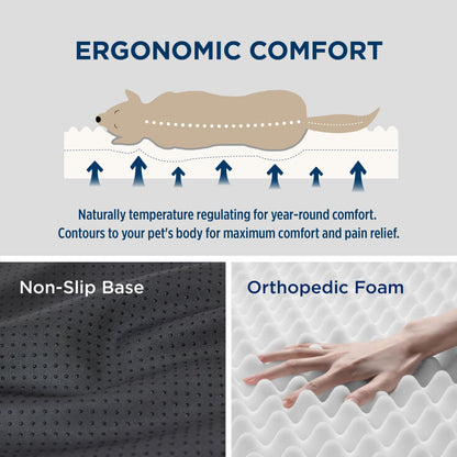 Bedsure Dog Bed for Large Dogs - Orthopedic Waterproof Puppy Beds with Removable Washable Cover, Egg Crate Foam Pet Mat, Suitable for Pet Up to 65 lbs