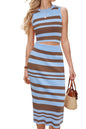 Arach&Cloz Women's Two Piece Sets 2025 Bodycon Dresses Summer Outfits Tank Top and Midi Skirt Suits Sweater