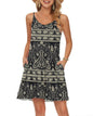 MISFAY Women's Summer Spaghetti Strap Casual Swing Tank Beach Cover Up Dress with Pockets