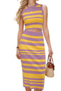 Arach&Cloz Women's Two Piece Sets 2025 Bodycon Dresses Summer Outfits Tank Top and Midi Skirt Suits Sweater