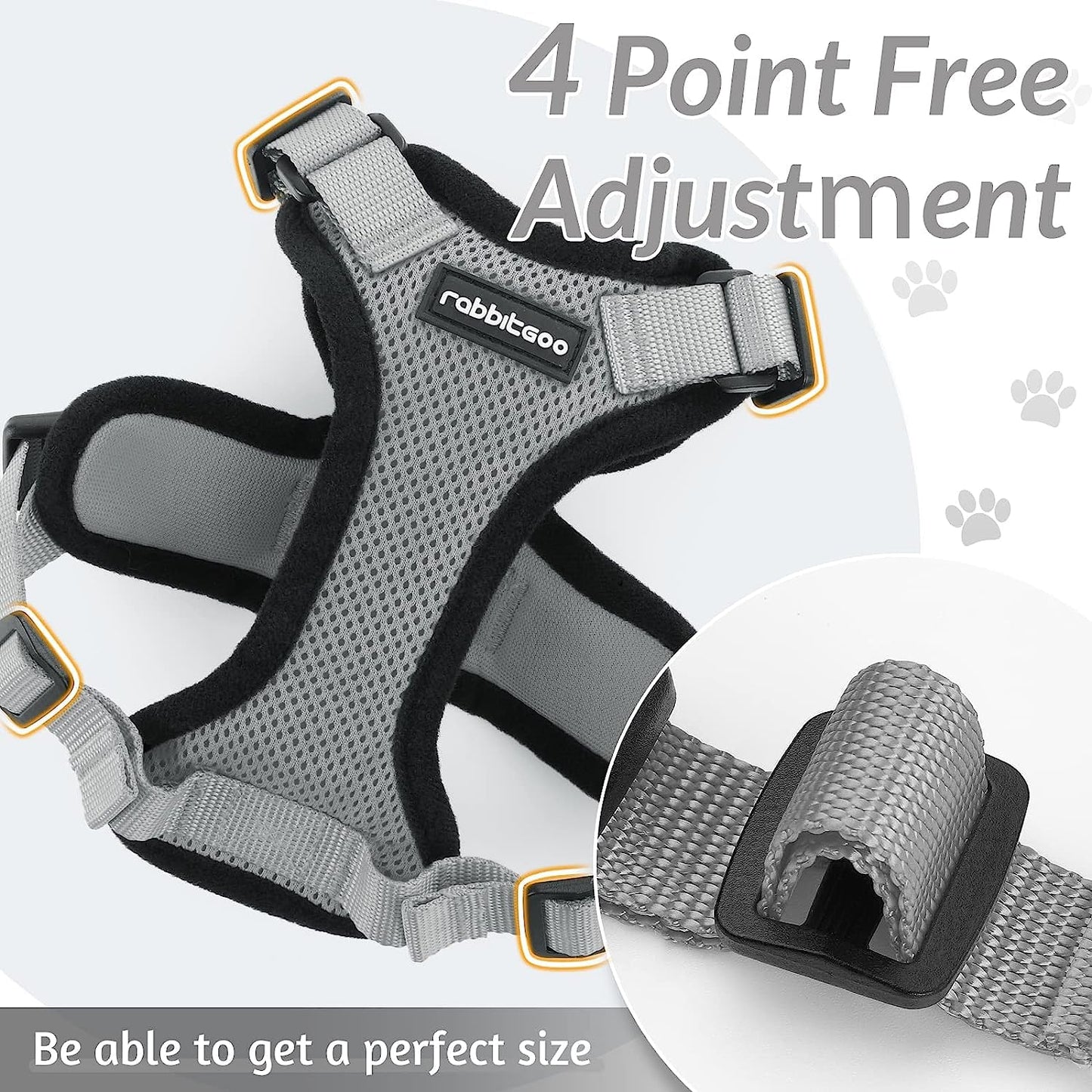 rabbitgoo Cat Harness and Leash for Walking, Escape Proof Soft Adjustable Vest Harnesses for Cats, Easy Control Breathable Reflective Strips Jacket, Black, XS