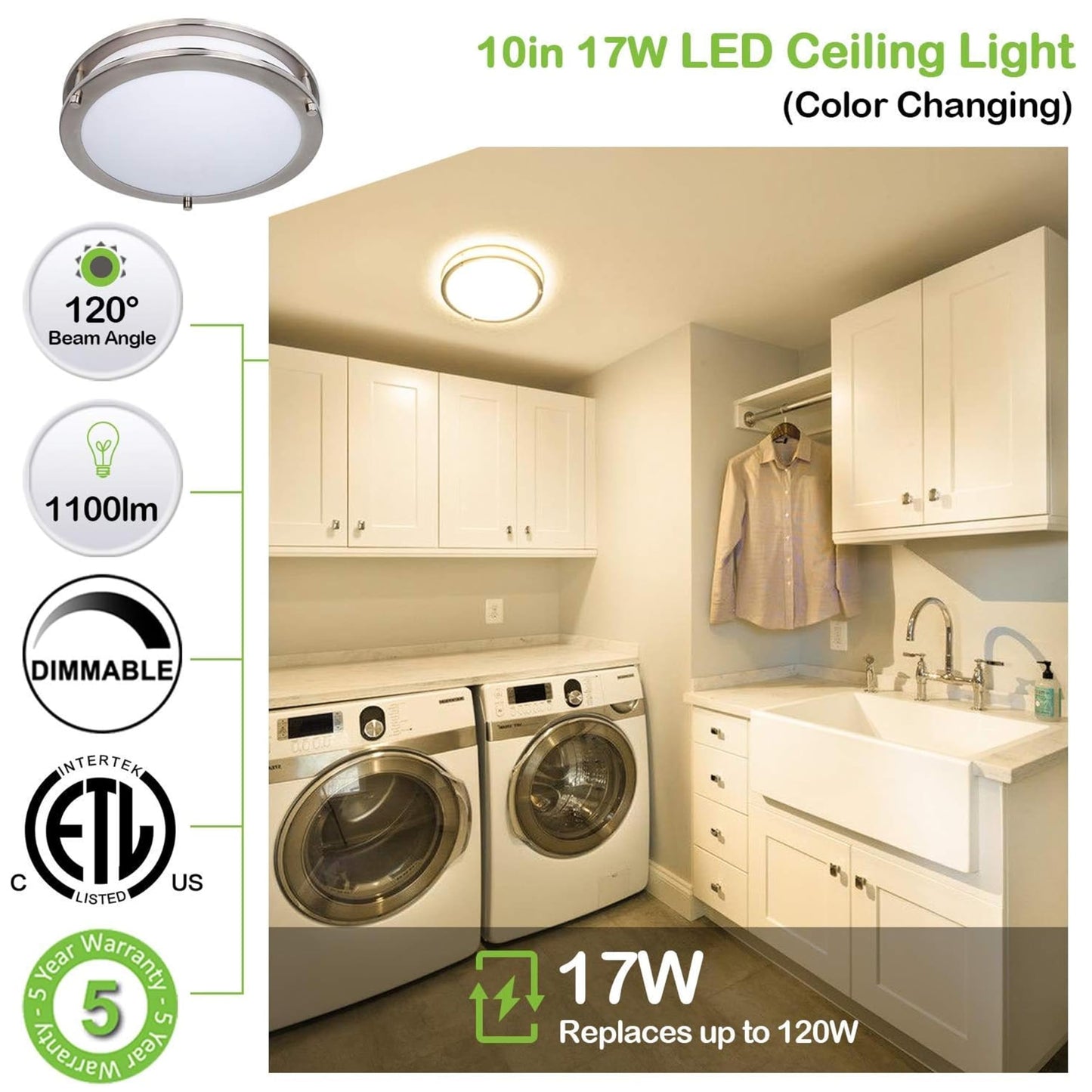 13 inch Flush Mount LED Ceiling Light Fixture, 2700K/3000K/3500K/4000K/5000K Adjustable Ceiling Lights, Oil Rubbed Bronze Saturn Dimmable Lighting for Hallway Bathroom Kitchen or Stairwell, ETL Listed